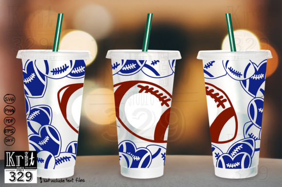 American Football SVG Decal Cold Cup: Graphics & Crafts