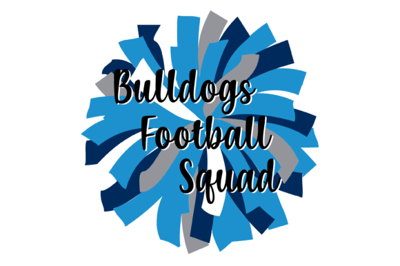 Blue & Gray Bulldogs Football Pom: Crafts & Graphics for Bold Branding
