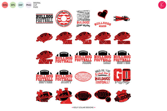 Bulldogs Football Bundle: Graphics for School Spirit Crafts Projects
