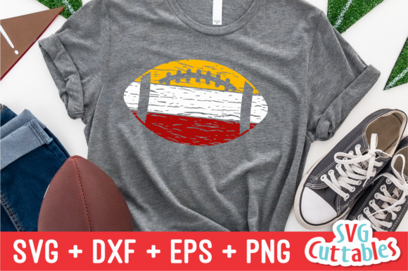 Distressed Football 3 Color: Grunge-Inspired Graphics for Crafts & Creative Projects
