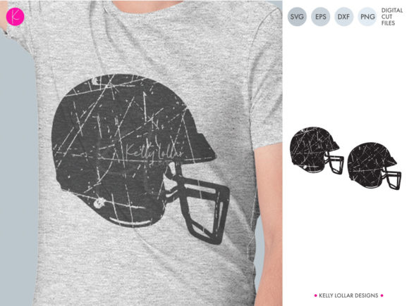 Distressed Football Helmet Graphics for Local Business Crafts Branding