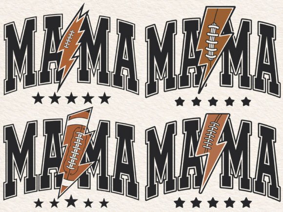 Football Mama Lightning Star Graphics for Crafts