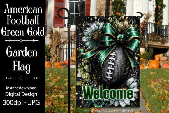 Football Welcome Garden Flag F4: Graphics for Crafts