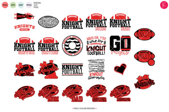 Knights Football Bundle: Graphics for Craft Projects with School Spirit