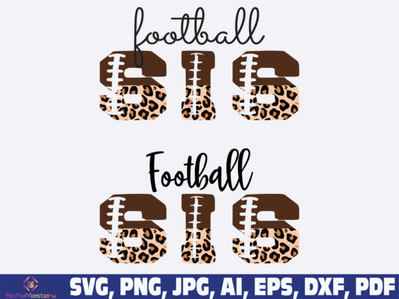 Leopard Football Sister Graphics for Lifestyle Crafts