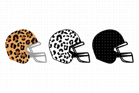 Leopard Print Football Helmet SVG for Crafts & Graphics Sellers