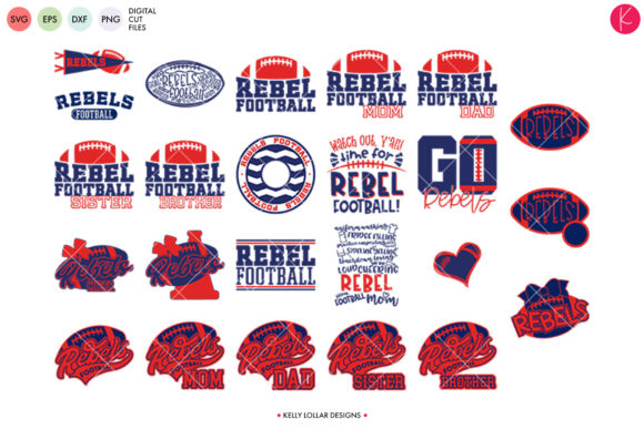 Rebels Football Bundle: Graphics for Crafts & Commercial Design Sellers