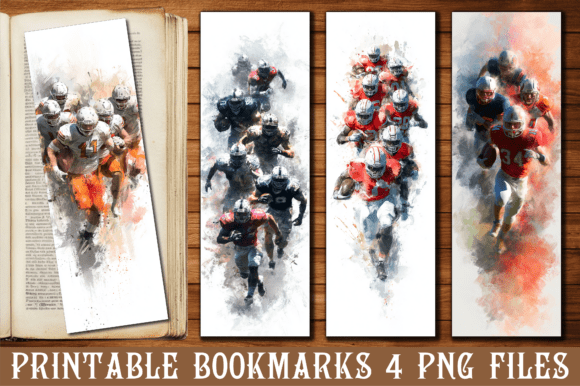 Watercolor Football Players Bookmark Review